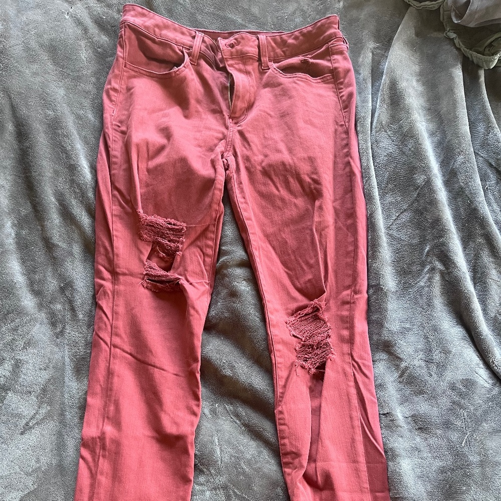 Bright Red American Eagle Jeans